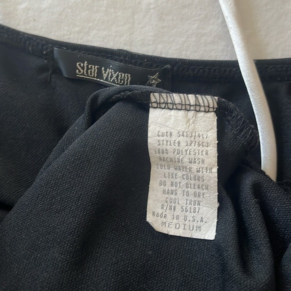 STAR VIXEN VTG Y2K short Asymmetrica Black Dress with White Bow M whimsigoth - Picture 8 of 8